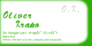 oliver krapo business card